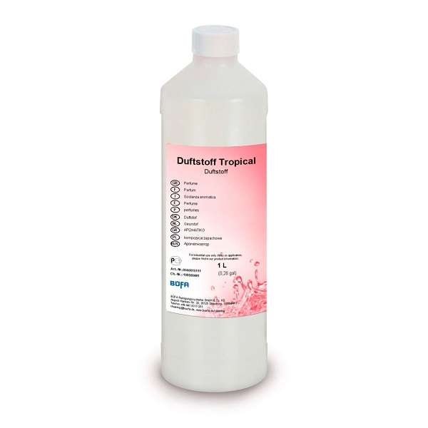 Duftstoff Tropical 1L Concentrated Perfume Essence leaves textiles with a lovely fresh fragrance, masking any bad odours. Great Value!