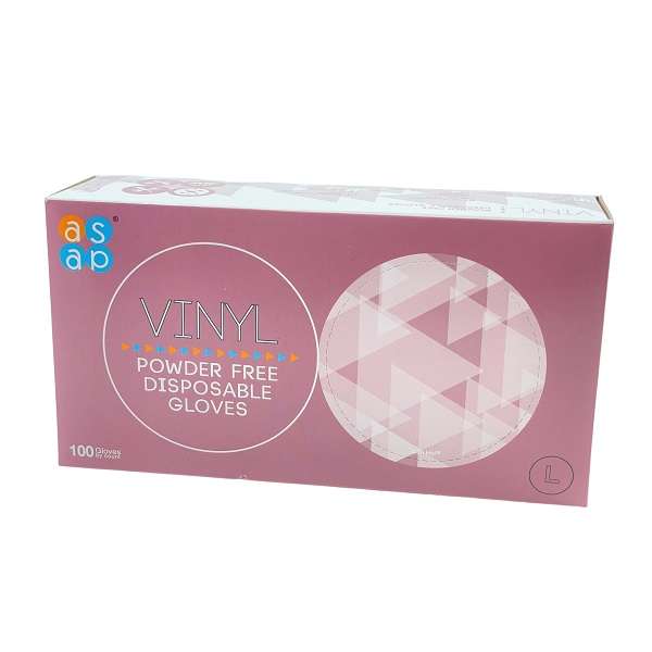 Large Size Disposable Vinyl Gloves Clear Powder Free