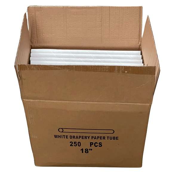 White Drapery Paper Tubes 18 inches wide Box of 250